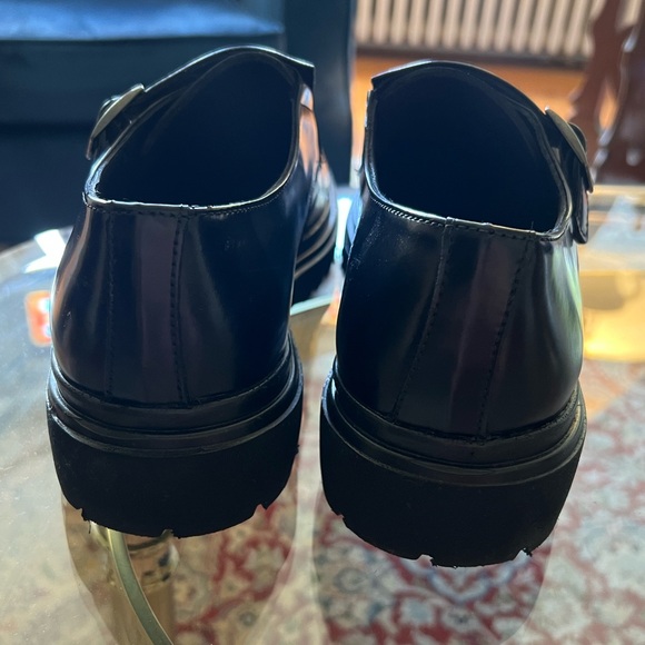 Double Monk Strap Black Leather Shoes - Picture 6 of 8